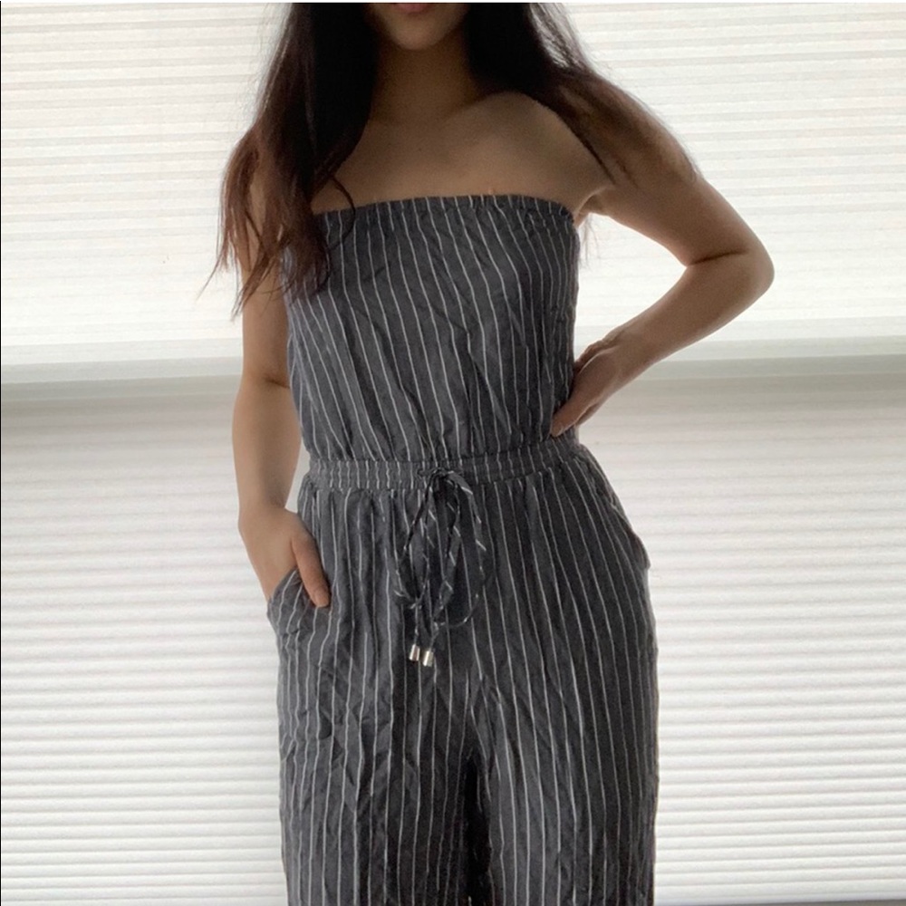 Strapless Gray Jumpsuit
